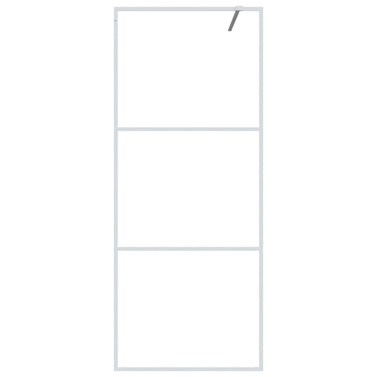 vidaXL Walk-in Shower Wall White 80x195 cm Clear ESG Glass