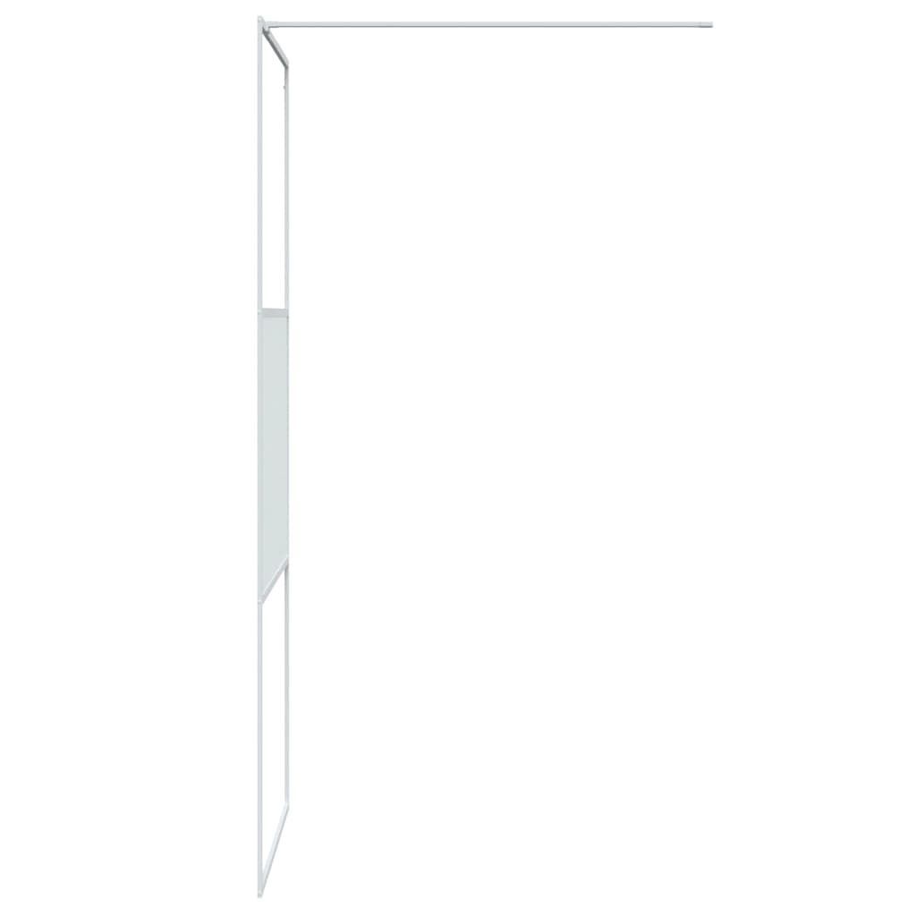 vidaXL Walk-in Shower Wall White 80x195 cm Clear ESG Glass