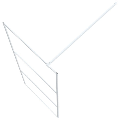 vidaXL Walk-in Shower Wall White 80x195 cm Clear ESG Glass