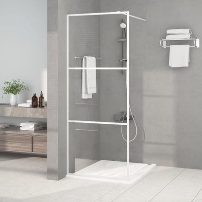 vidaXL Walk-in Shower Wall White 80x195 cm Clear ESG Glass