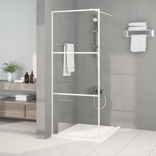 vidaXL Walk-in Shower Wall White 80x195 cm Clear ESG Glass