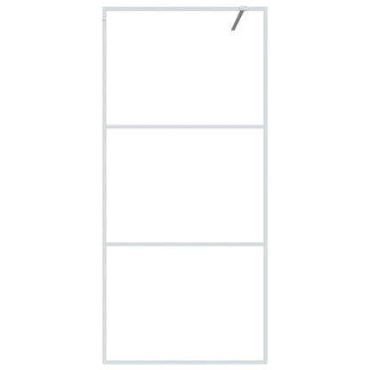 vidaXL Walk-in Shower Wall White 90x195 cm Clear ESG Glass