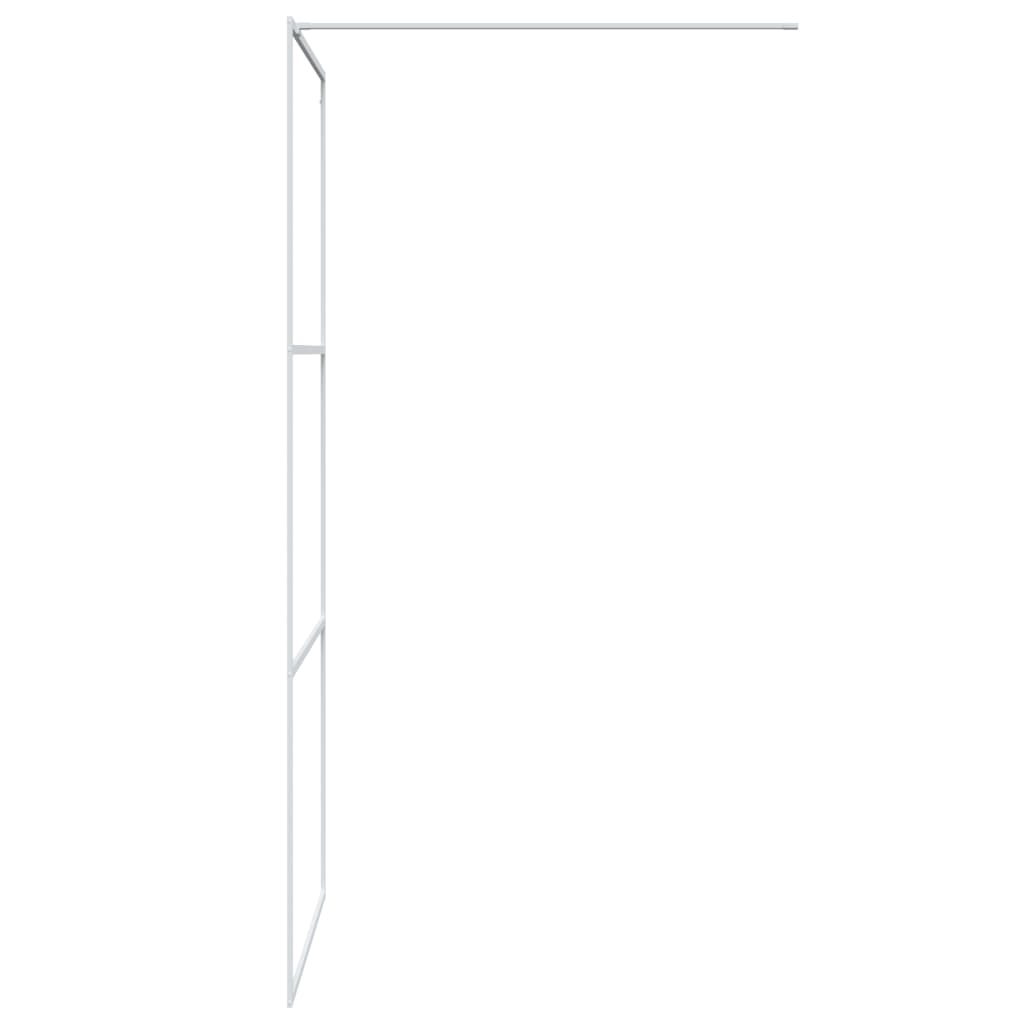vidaXL Walk-in Shower Wall White 90x195 cm Clear ESG Glass