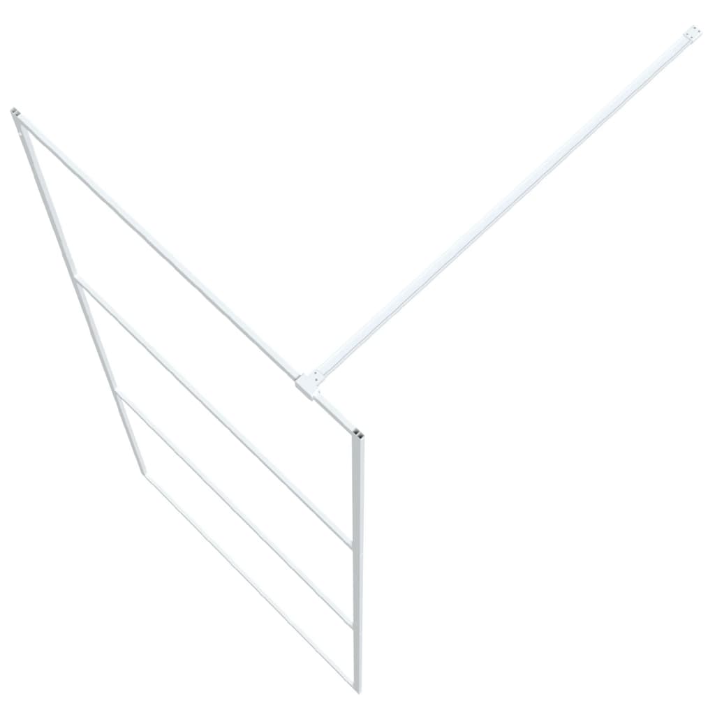 vidaXL Walk-in Shower Wall White 90x195 cm Clear ESG Glass