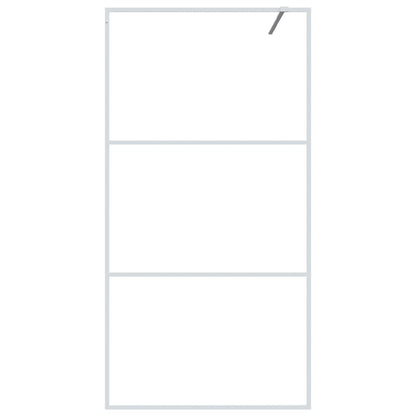 vidaXL Walk-in Shower Wall White 100x195 cm Clear ESG Glass