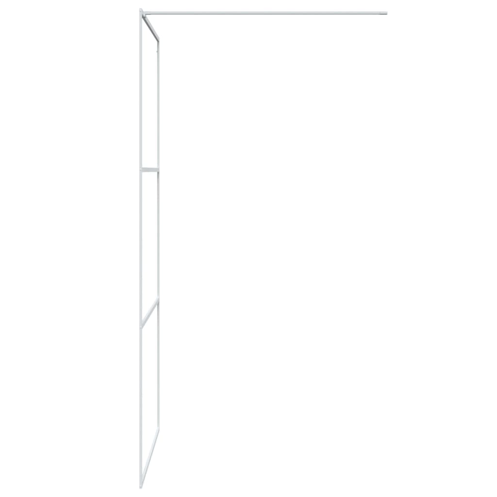 vidaXL Walk-in Shower Wall White 100x195 cm Clear ESG Glass