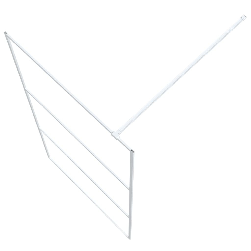 vidaXL Walk-in Shower Wall White 100x195 cm Clear ESG Glass