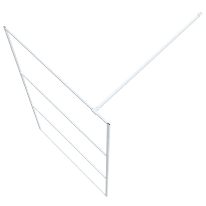 vidaXL Walk-in Shower Wall White 100x195 cm Clear ESG Glass