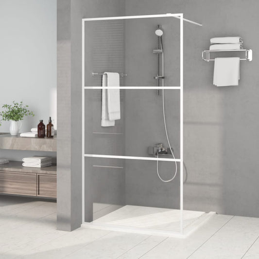 vidaXL Walk-in Shower Wall White 100x195 cm Clear ESG Glass