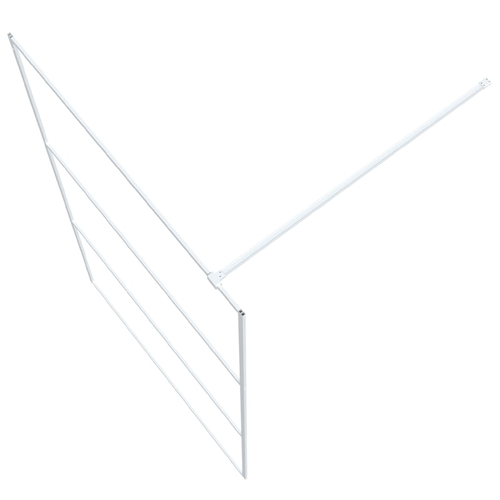 vidaXL Walk-in Shower Wall White 115x195 cm Clear ESG Glass