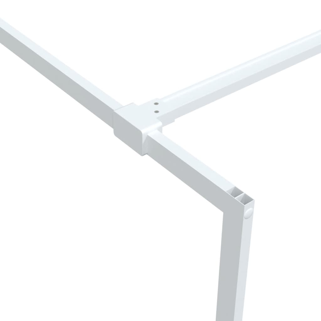 vidaXL Walk-in Shower Wall White 115x195 cm Clear ESG Glass