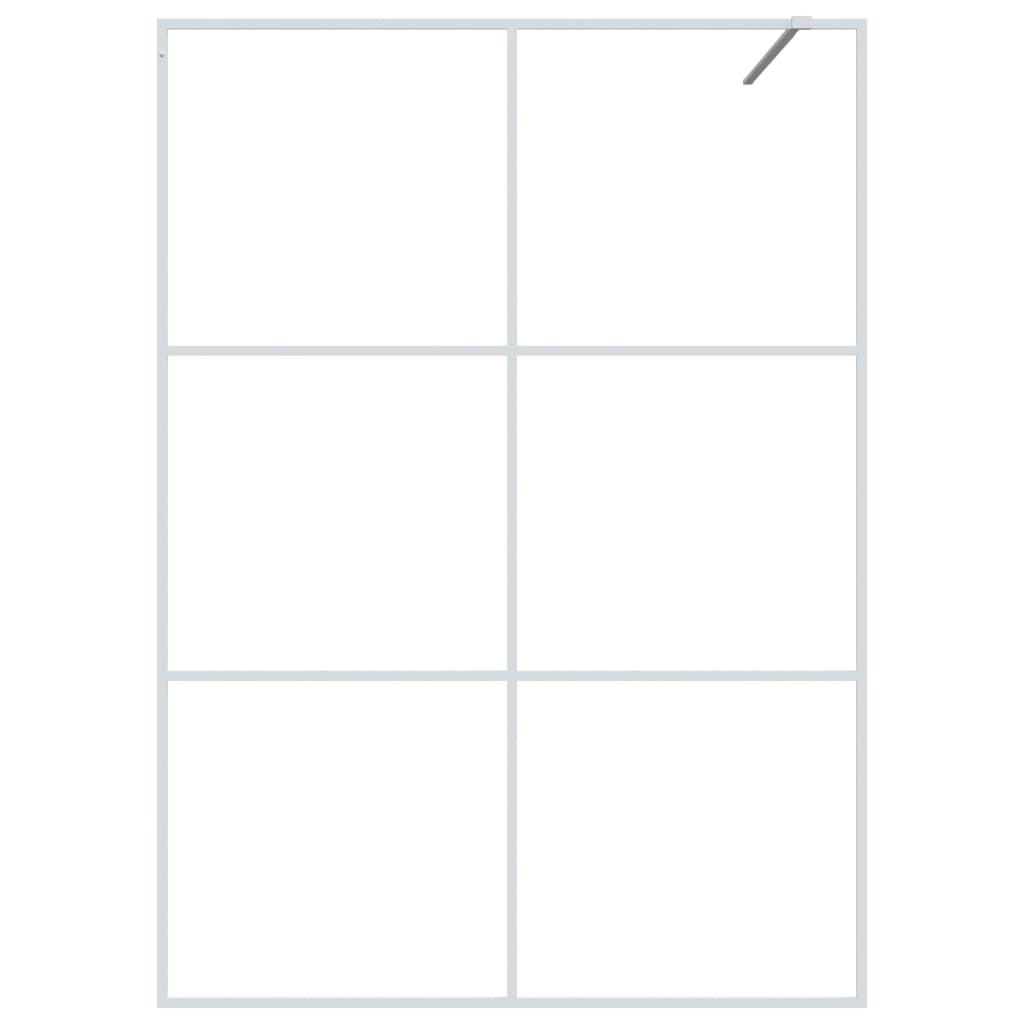 vidaXL Walk-in Shower Wall White 140x195 cm Clear ESG Glass