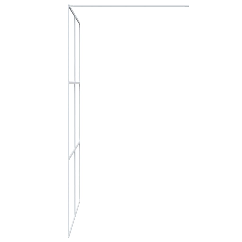 vidaXL Walk-in Shower Wall White 140x195 cm Clear ESG Glass