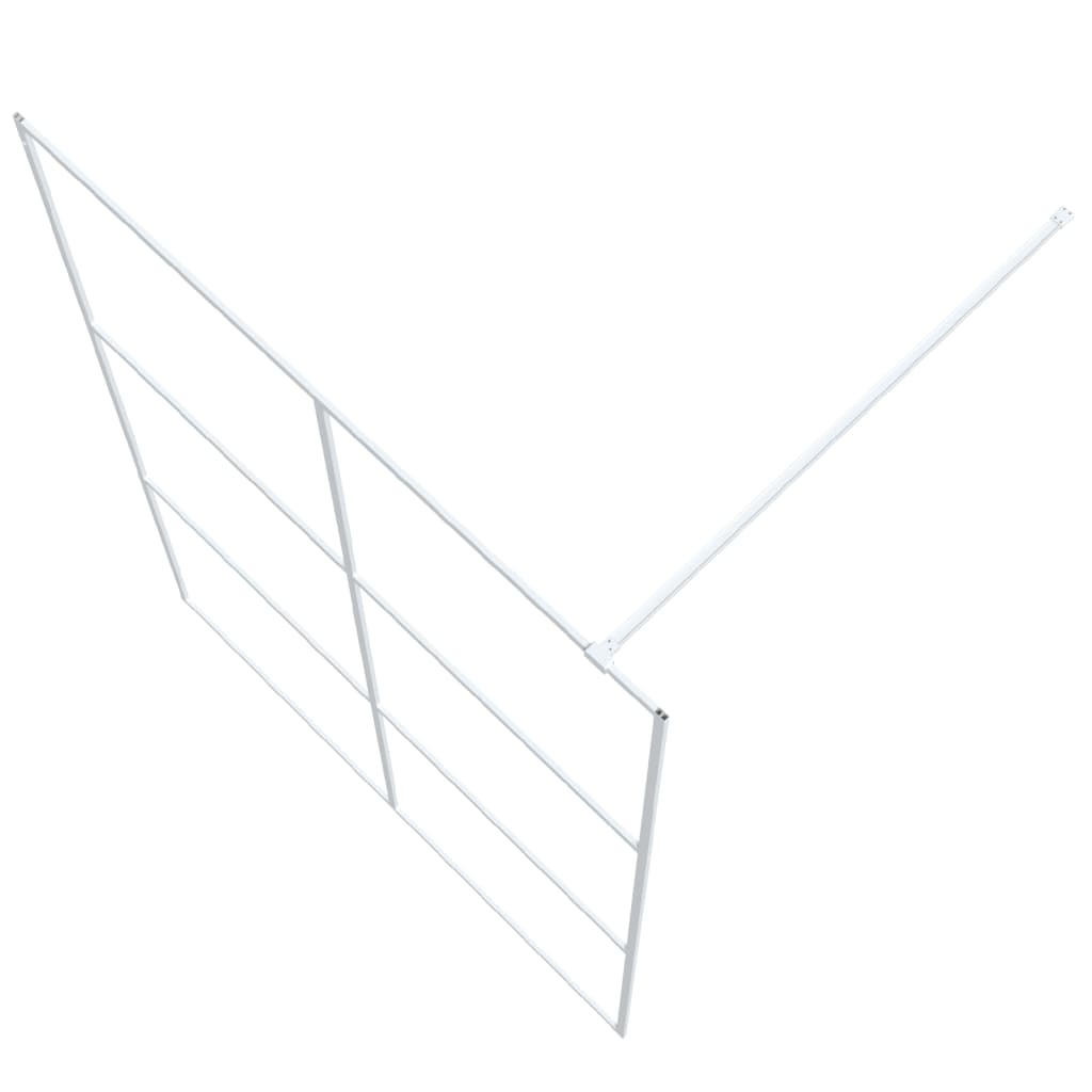 vidaXL Walk-in Shower Wall White 140x195 cm Clear ESG Glass