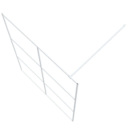 vidaXL Walk-in Shower Wall White 140x195 cm Clear ESG Glass