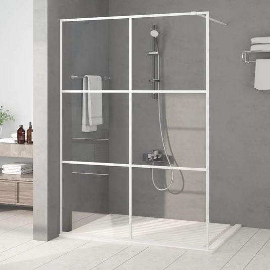 vidaXL Walk-in Shower Wall White 140x195 cm Clear ESG Glass