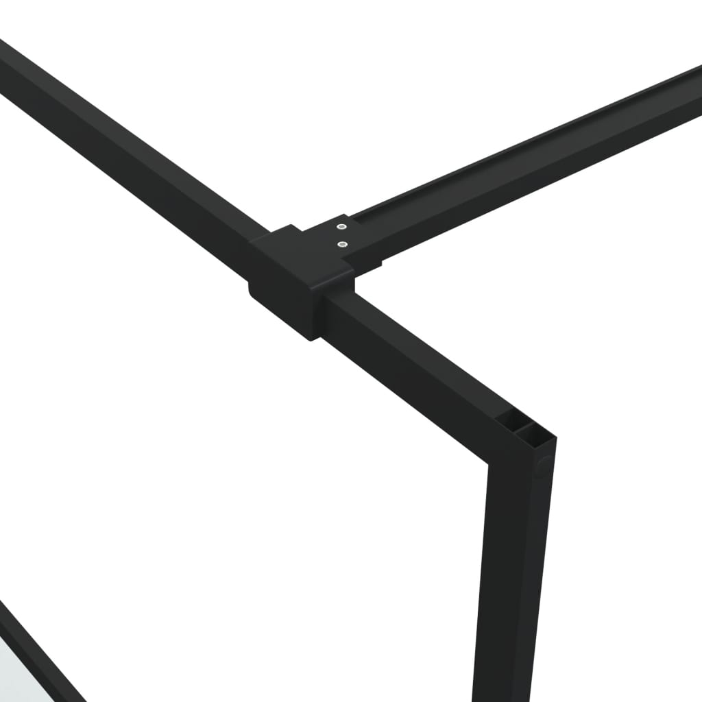 vidaXL Walk-in Shower Wall Black 80x195 cm Half Frosted ESG Glass