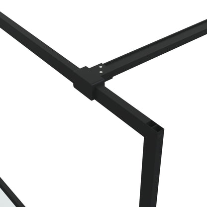 vidaXL Walk-in Shower Wall Black 80x195 cm Half Frosted ESG Glass