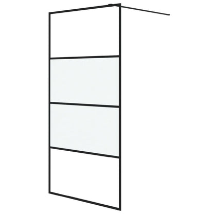 vidaXL Walk-in Shower Wall Black 100x195 cm Half Frosted ESG Glass