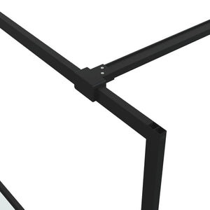 vidaXL Walk-in Shower Wall Black 100x195 cm Half Frosted ESG Glass