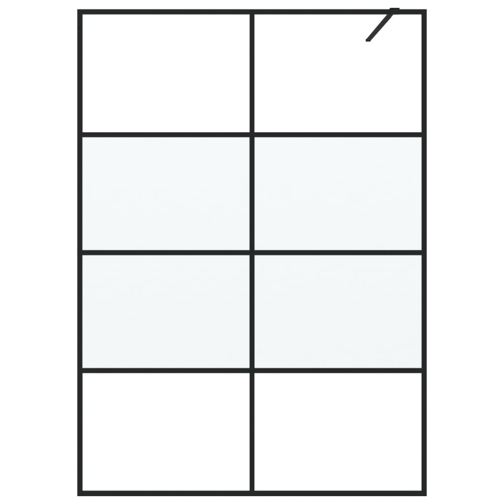 vidaXL Walk-in Shower Wall Black 140x195 cm Half Frosted ESG Glass