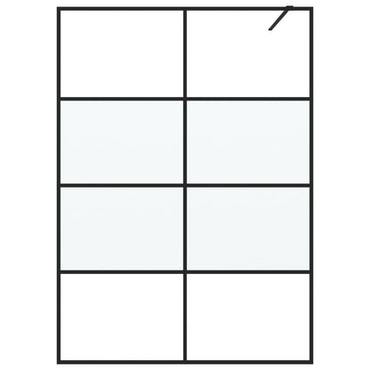 vidaXL Walk-in Shower Wall Black 140x195 cm Half Frosted ESG Glass
