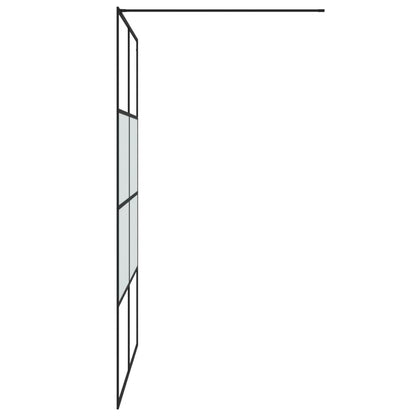 vidaXL Walk-in Shower Wall Black 140x195 cm Half Frosted ESG Glass