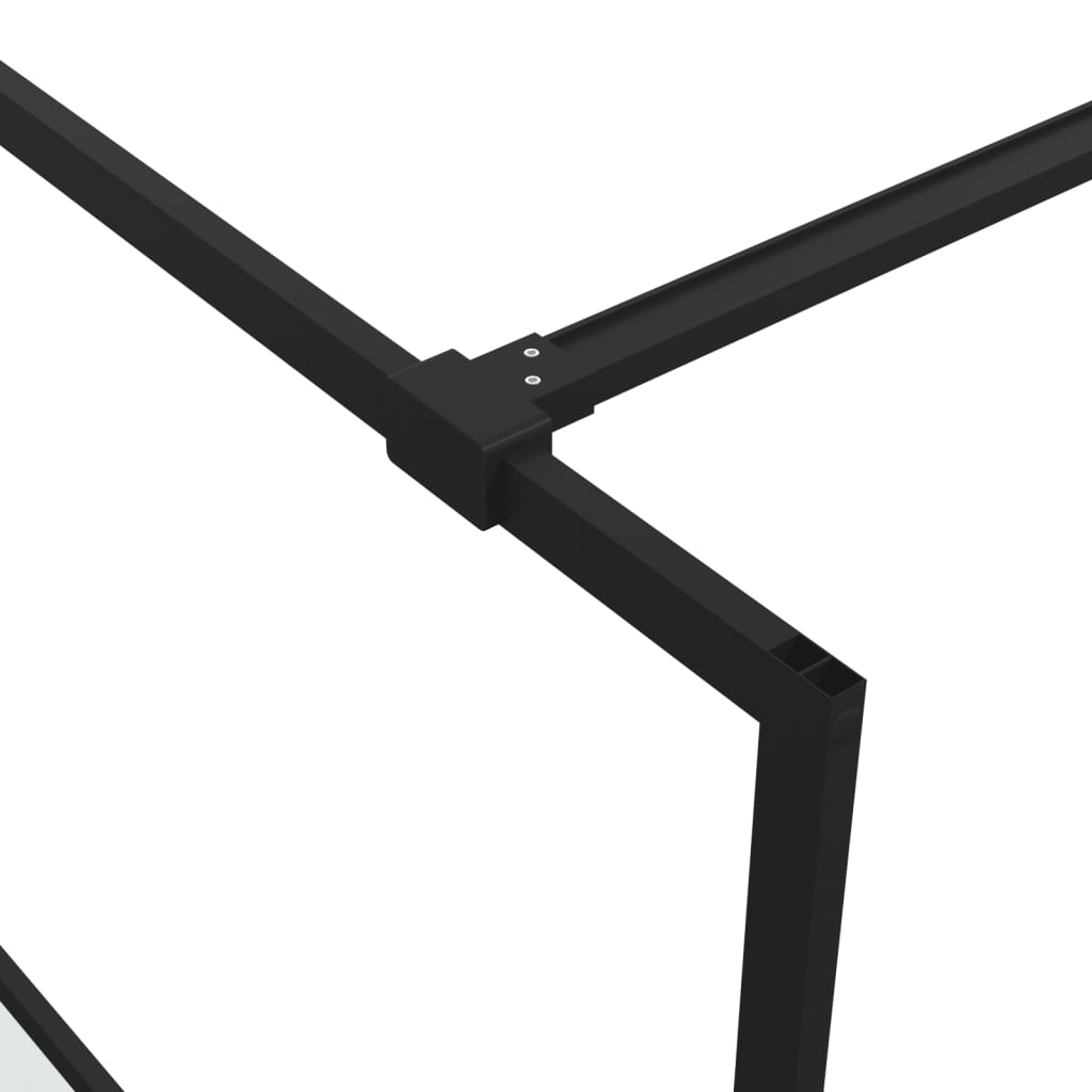 vidaXL Walk-in Shower Wall Black 140x195 cm Half Frosted ESG Glass