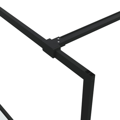 vidaXL Walk-in Shower Wall Black 140x195 cm Half Frosted ESG Glass