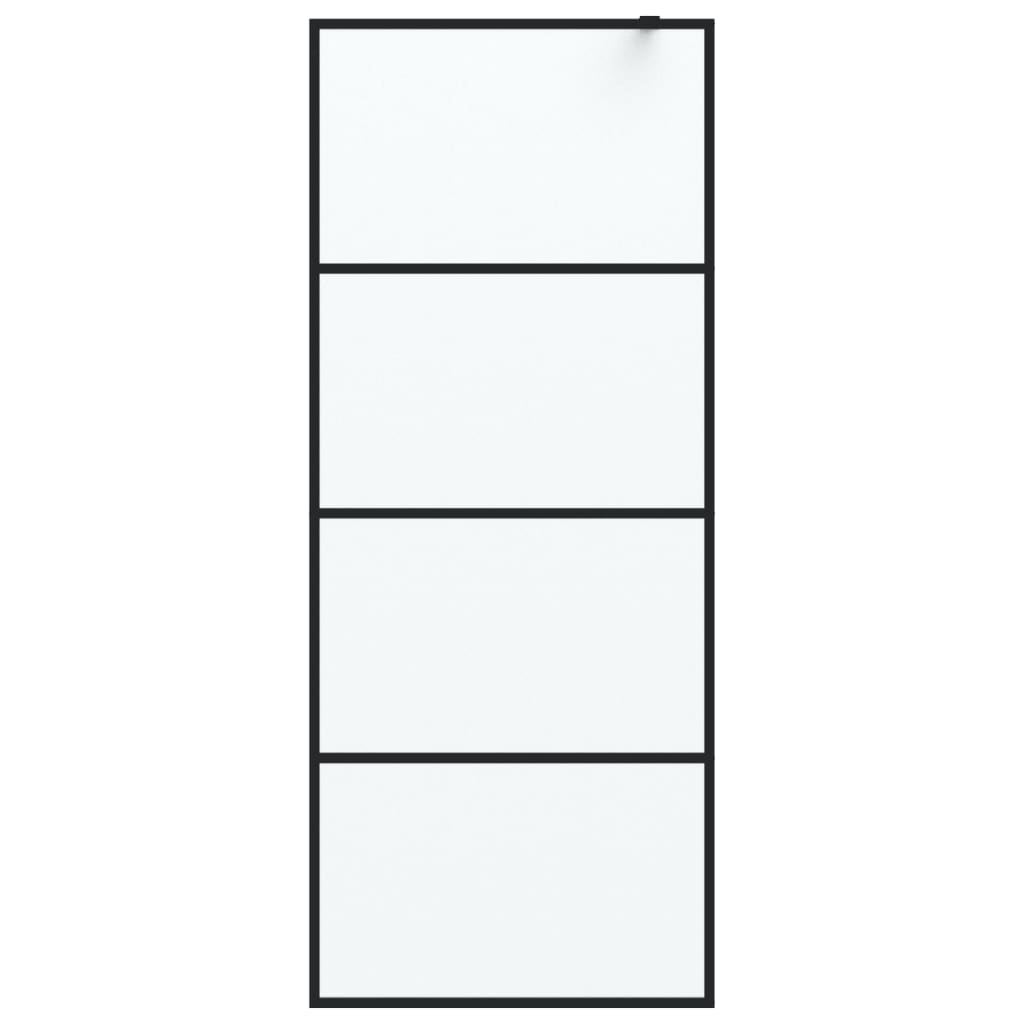 vidaXL Walk-in Shower Wall Black 80x195 cm Frosted ESG Glass