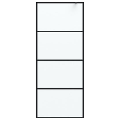 vidaXL Walk-in Shower Wall Black 80x195 cm Frosted ESG Glass