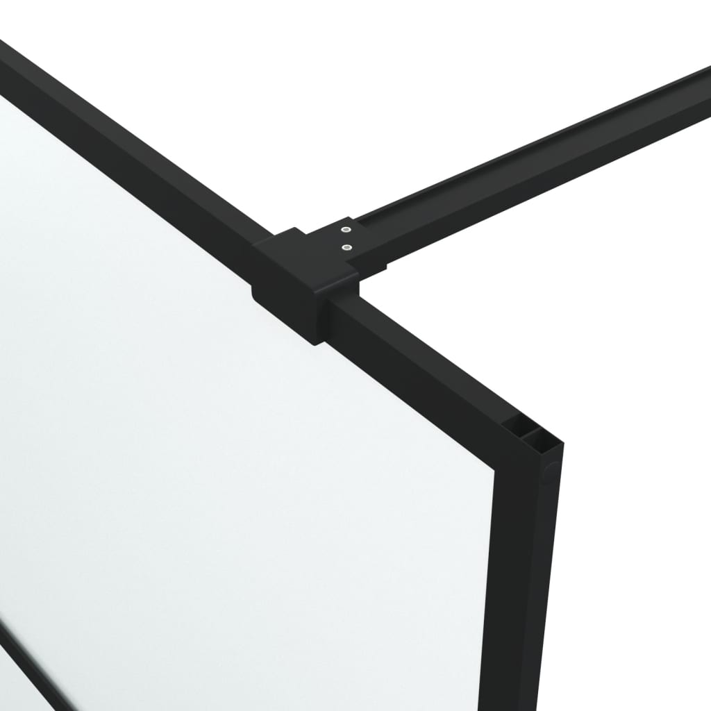 vidaXL Walk-in Shower Wall Black 80x195 cm Frosted ESG Glass