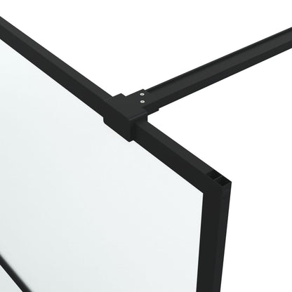 vidaXL Walk-in Shower Wall Black 80x195 cm Frosted ESG Glass