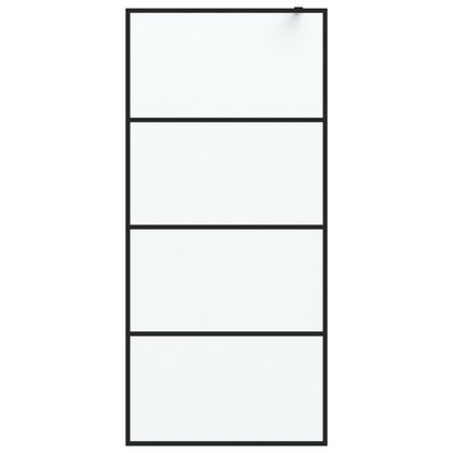 vidaXL Walk-in Shower Wall Black 90x195 cm Frosted ESG Glass