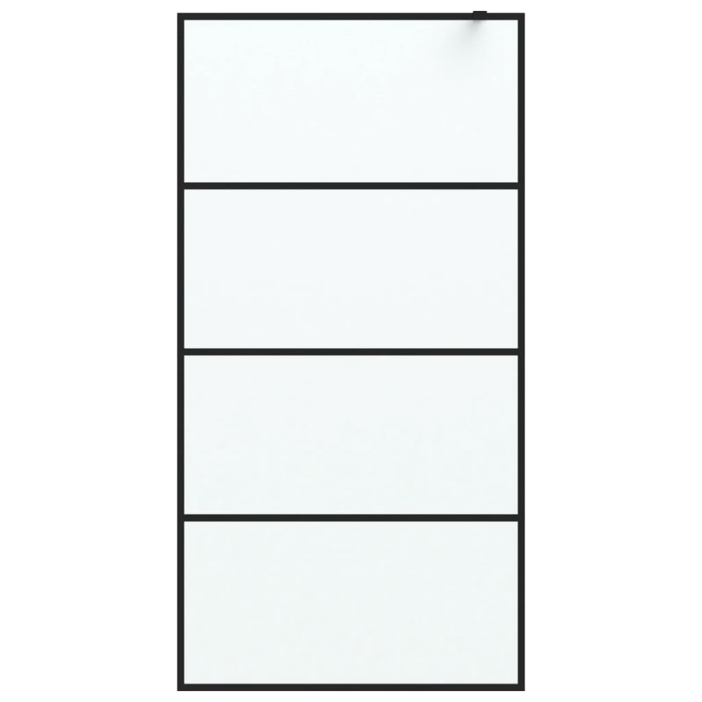 vidaXL Walk-in Shower Wall Black 100x195 cm Frosted ESG Glass