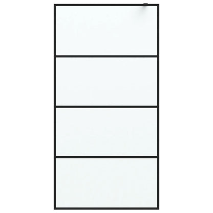 vidaXL Walk-in Shower Wall Black 100x195 cm Frosted ESG Glass