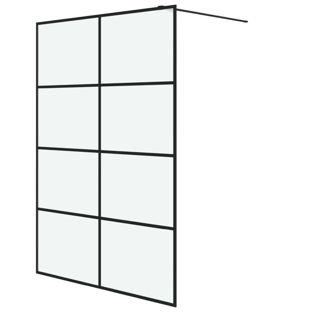 vidaXL Walk-in Shower Wall Black 140x195 cm Frosted ESG Glass