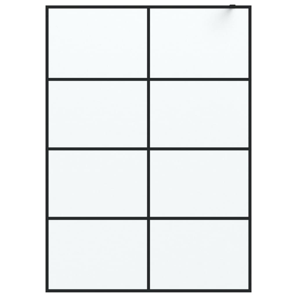 vidaXL Walk-in Shower Wall Black 140x195 cm Frosted ESG Glass