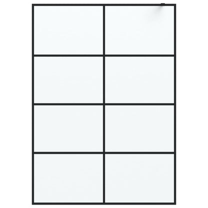 vidaXL Walk-in Shower Wall Black 140x195 cm Frosted ESG Glass