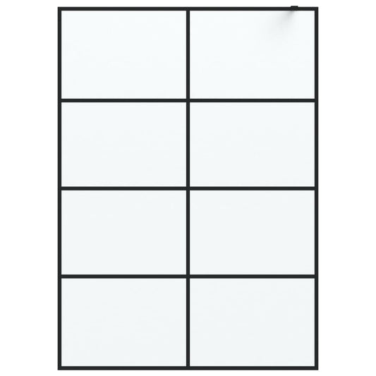 vidaXL Walk-in Shower Wall Black 140x195 cm Frosted ESG Glass