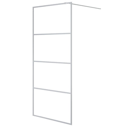 vidaXL Walk-in Shower Wall Silver 90x195 cm Clear ESG Glass