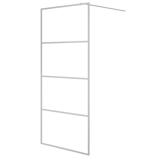 vidaXL Walk-in Shower Wall Silver 90x195 cm Clear ESG Glass