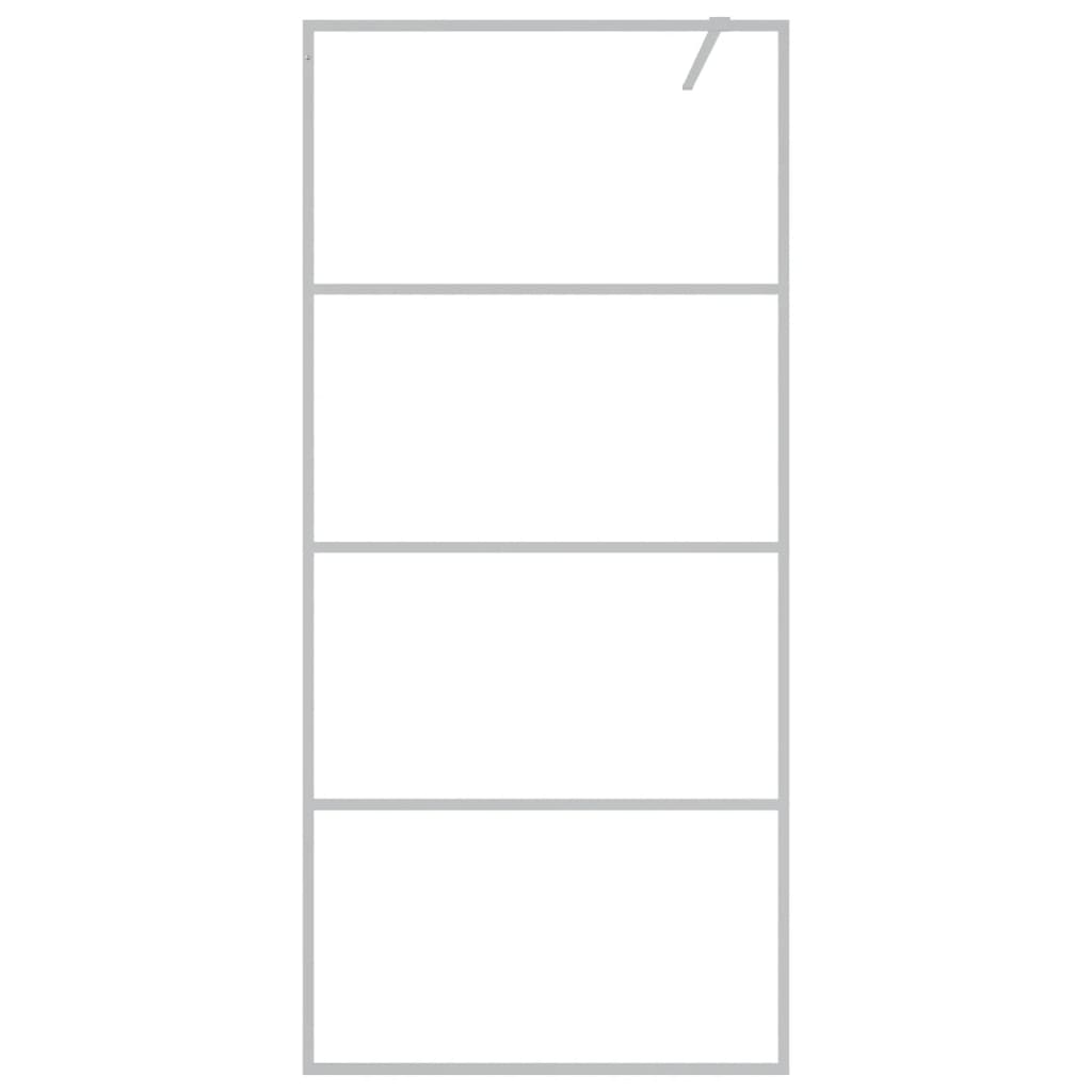 vidaXL Walk-in Shower Wall Silver 90x195 cm Clear ESG Glass