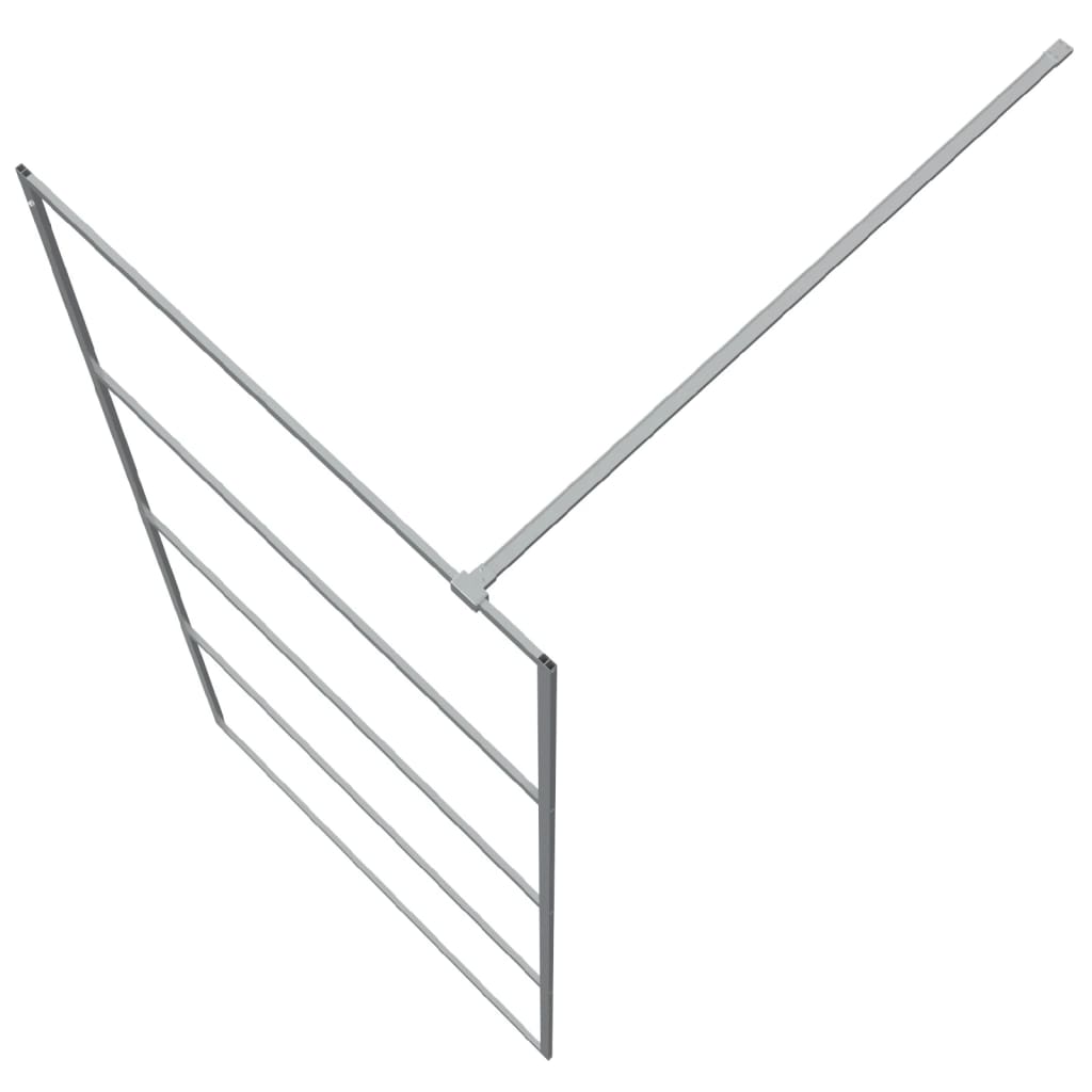 vidaXL Walk-in Shower Wall Silver 90x195 cm Clear ESG Glass