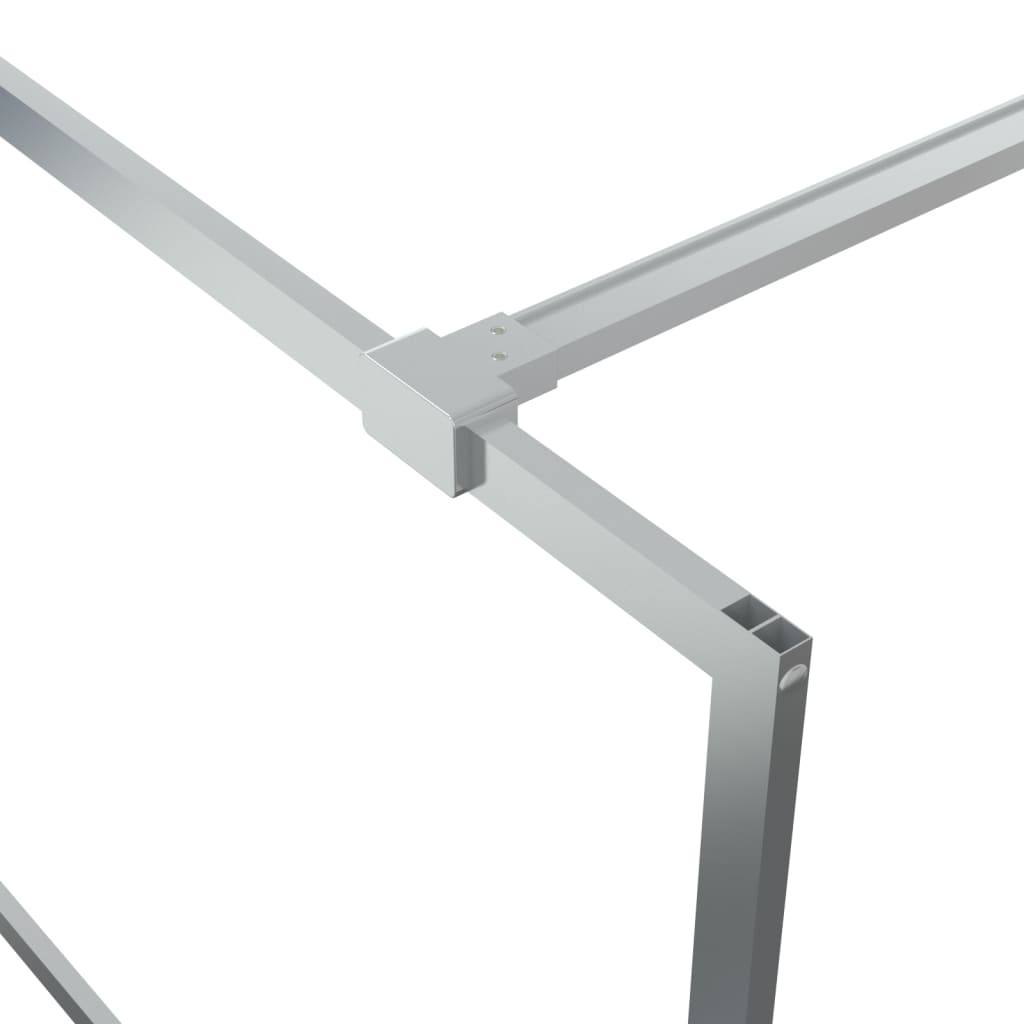 vidaXL Walk-in Shower Wall Silver 90x195 cm Clear ESG Glass