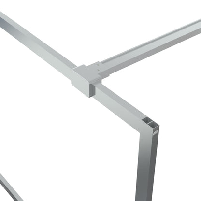vidaXL Walk-in Shower Wall Silver 90x195 cm Clear ESG Glass