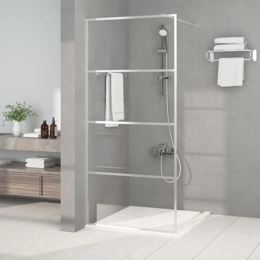 vidaXL Walk-in Shower Wall Silver 90x195 cm Clear ESG Glass