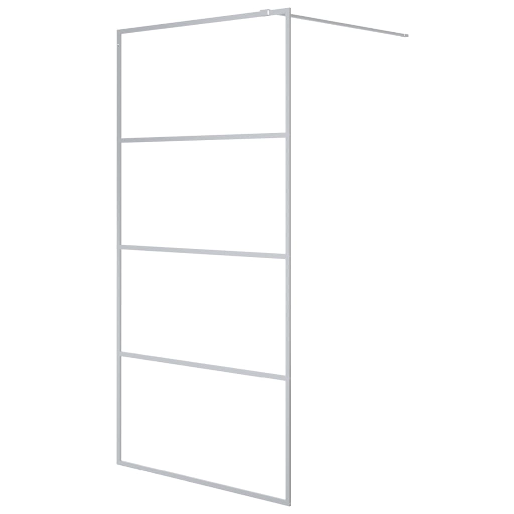 vidaXL Walk-in Shower Wall Silver 100x195 cm Clear ESG Glass