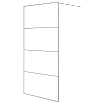 vidaXL Walk-in Shower Wall Silver 100x195 cm Clear ESG Glass