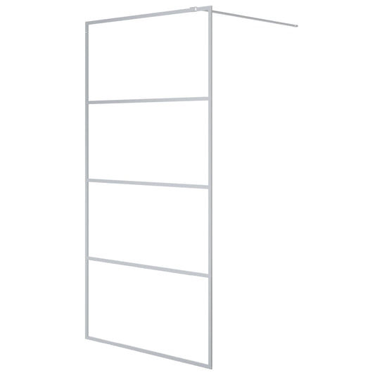 vidaXL Walk-in Shower Wall Silver 100x195 cm Clear ESG Glass